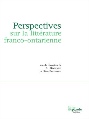 cover image of Perspectives sur la littérature franco-ontarienne